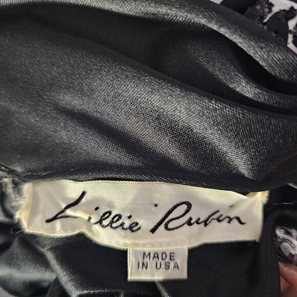 Lillie Rubin VTG Hankerchief Hem Drop Waist Dress Sz 10 Gatsby Flapper 20s Gala - Picture 5 of 8